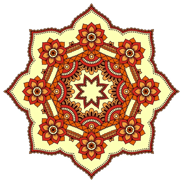 Mandala de color vectorial. Estilo Mehndi . — Archivo Imágenes Vectoriales