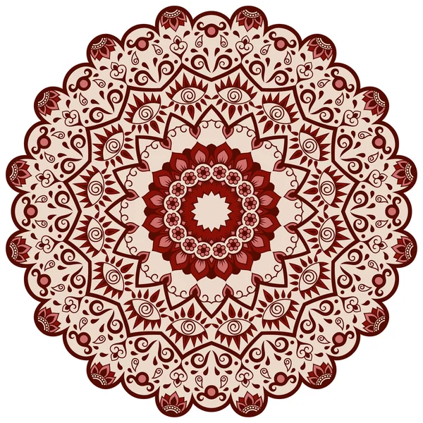 Mandala de cor vetorial. Estilo Mehndi . — Vetor de Stock