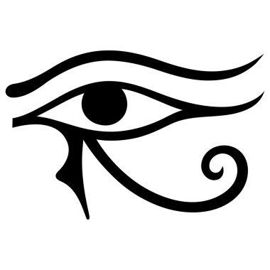 Antik sembolü Göz Horus. Mısır Moon işareti - Horus göz yaptı. Güçlü Firavunlar muska.