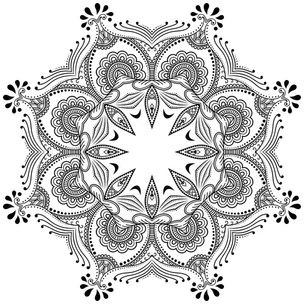 Vector henna tatoo mandala. Mehndi style.Decorative padrão em estilo oriental. Desenho de livro para colorir . —  Vetores de Stock