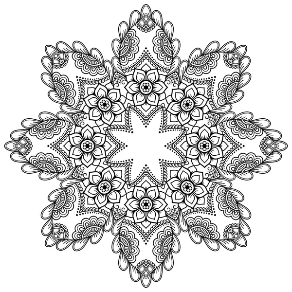 Vector henna tatoo mandala. Estilo Mehndi. Patrón decorativo en estilo oriental. Libro para colorear página . — Archivo Imágenes Vectoriales