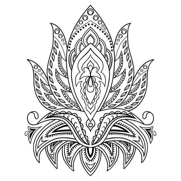 Henna Tattoo Blume Vorlage im indischen Stil. Ethnische Blumen Paisley - Lotus. mehndi-Stil. — Stockvektor