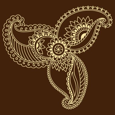 Kına dövme çiçek şablon. Mehndi tarzı. Oryantal tarzı süs desenleri.