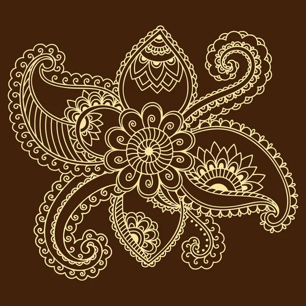 Henna Tattoo Blume Vorlage. mehndi-Stil. Reihe ornamentaler Muster im orientalischen Stil. — Stockvektor