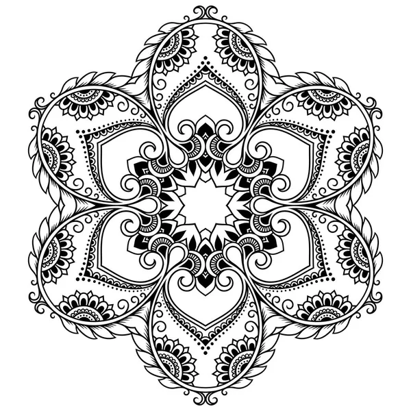 Vector henna tatoo mandala. Mehndi style.Decorative padrão em estilo oriental. Desenho de livro para colorir . — Vetor de Stock