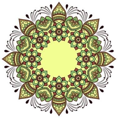 Renk dairesel desen - Mandala. Oryantal tarzı dekorasyon.