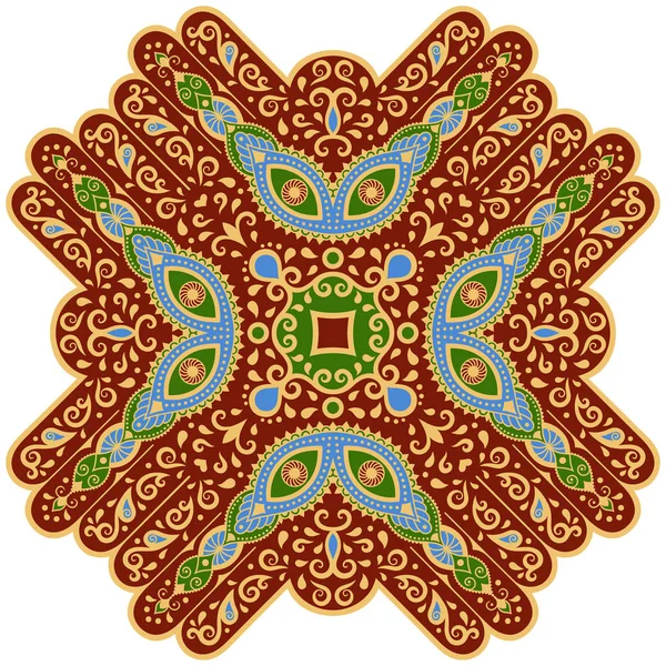 Mandala de color vectorial. Estilo Mehndi . — Vector de stock