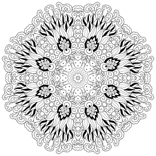 Vector henna tatoo mandala. Style Mehndi Motif décoratif de style oriental. Coloriage livre page . — Image vectorielle