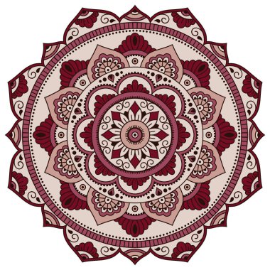Vektör renk mandala. Mehndi stili.