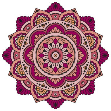 Vektör renk mandala. Mehndi stili.