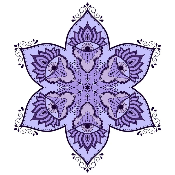 Vektör renk mandala. Mehndi stili.