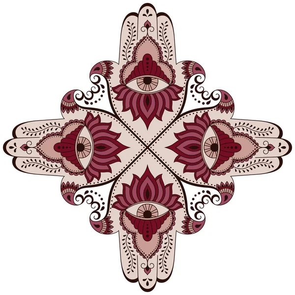 Vektor färg mandala. Mehndi stil. — Stock vektor