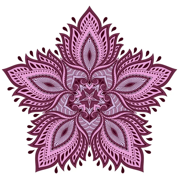 Mandala de color vectorial. Estilo Mehndi . — Archivo Imágenes Vectoriales