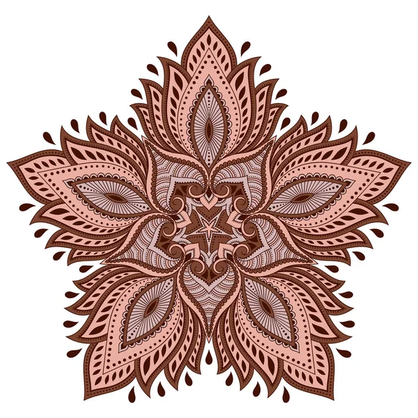 Mandala de cor vetorial. Estilo Mehndi . — Vetor de Stock