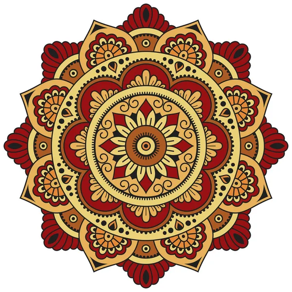 Vektör renk mandala. Mehndi stili.