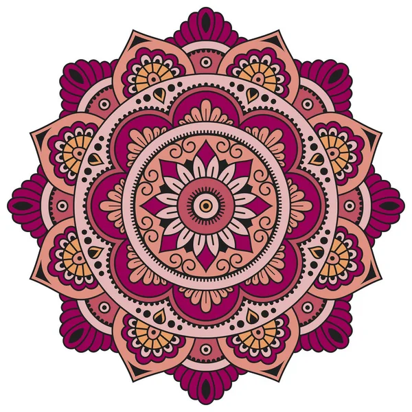 Vektör renk mandala. Mehndi stili.