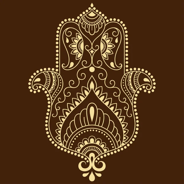 Vektor hamsa handgezeichnetes Symbol. dekorative Muster im orientalischen Stil für die Innendekoration und Zeichnungen mit Henna. das antike Symbol der "Hand der Fatima" ". — Stockvektor