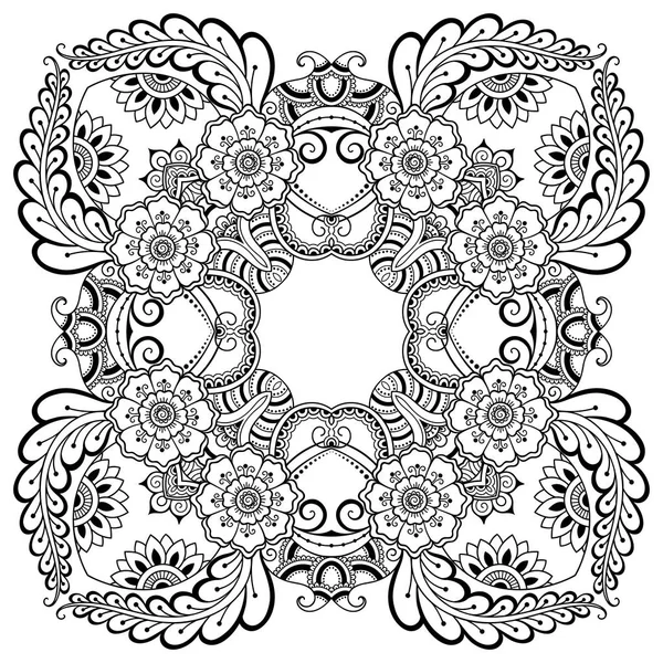 Henna tatoo mandala. Style Mehndi Motif décoratif de style oriental. Coloriage livre page . — Image vectorielle