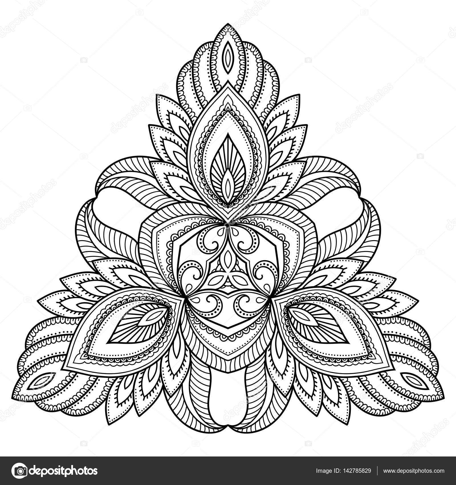 Tatoo mandala de henna. Estilo Mehndi. Patrón decorativo ...