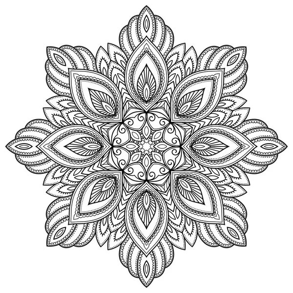 Henna tatoo mandala. Style Mehndi Motif décoratif de style oriental. Coloriage livre page . — Image vectorielle