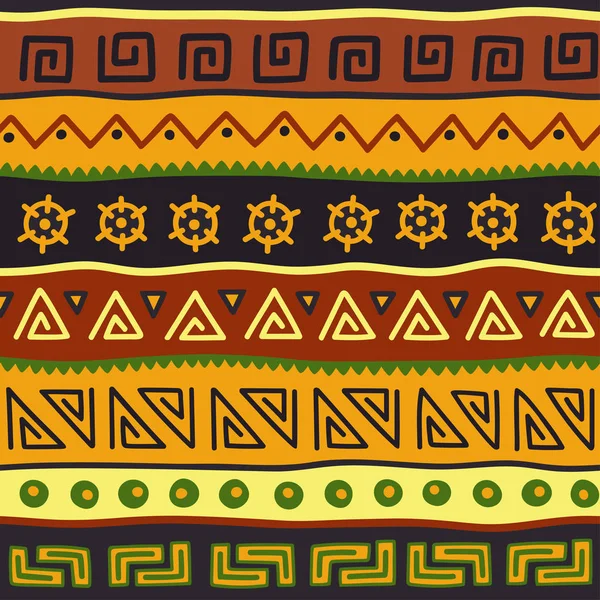 Varrat nélküli színes mintás etnikai stílusú. Díszítő elem afrikai téma. Varrat nélküli vintage dekoratív törzsi határ halmaza. Hagyományos afrikai mintás háttérrel a törzsi elemeket űrlap. — Stock Vector