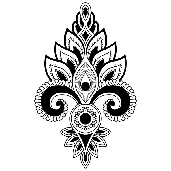 Plantilla de flores de tatuaje de henna en estilo indio. Paisaje floral étnico - Loto. Estilo Mehndi. Patrón ornamental en el estilo oriental . — Vector de stock