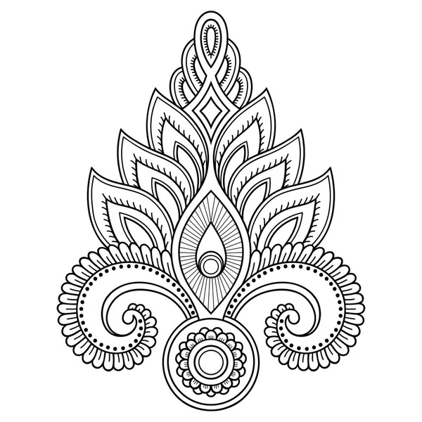 Plantilla de flores de tatuaje de henna en estilo indio. Paisaje floral étnico - Loto. Estilo Mehndi. Patrón ornamental en el estilo oriental . — Vector de stock