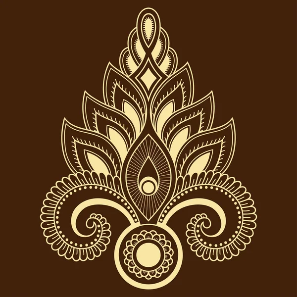 Henna tattoo bloem sjabloon in Indiase stijl. Etnische floral paisley - Lotus. Mehndi stijl. Decoratieve patroon in de oosterse stijl. — Stockvector