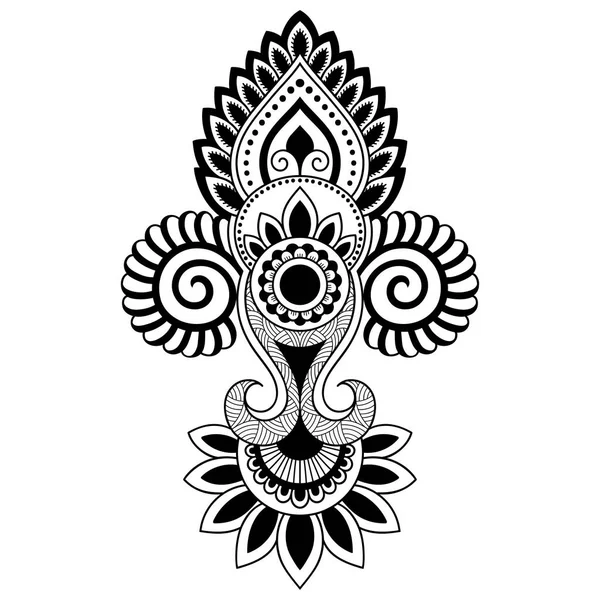 Hennafestés virág sablon indiai stílusban. Etnikai virágos paisley - Lotus. Mehndi stílus. A keleti stílusú díszítő minta. — Stock Vector