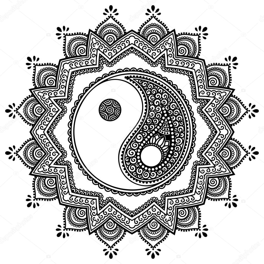 Download Mandala de tatoo vector do henna. Símbolo decorativo de ...