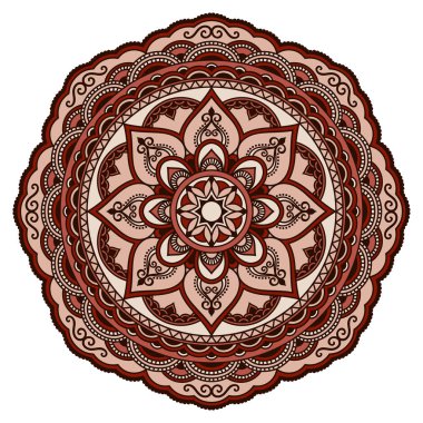 Renkli dekorasyon mandala formunda. Mehndi tarzı. Dekoratif desen oryantal tarzı. Doğu etnik desen.