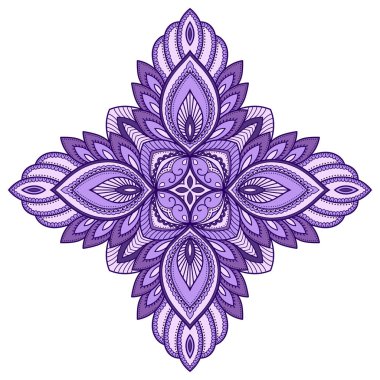 Renkli dekorasyon mandala formunda. Mehndi tarzı. Dekoratif desen oryantal tarzı. Doğu etnik desen.
