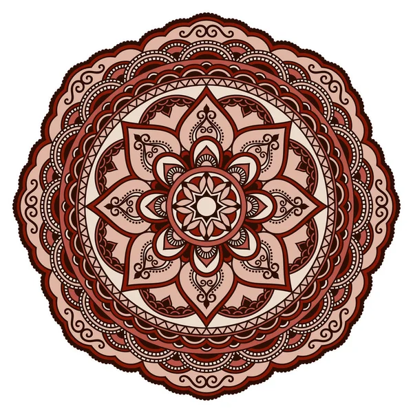 Decoração colorida em forma de mandala. Estilo Mehndi. Padrão decorativo em estilo oriental. Padrão étnico oriental . — Vetor de Stock