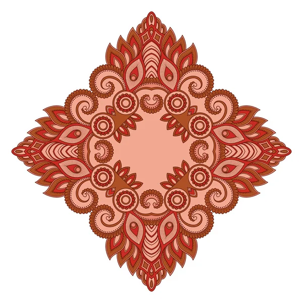 Decoração colorida em forma de mandala. Estilo Mehndi. Padrão decorativo em estilo oriental. Padrão étnico oriental . — Vetor de Stock