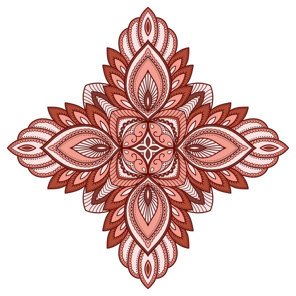 Decoración de colores en forma de mandala. Estilo Mehndi. Patrón decorativo en estilo oriental. Patrón étnico oriental . — Archivo Imágenes Vectoriales