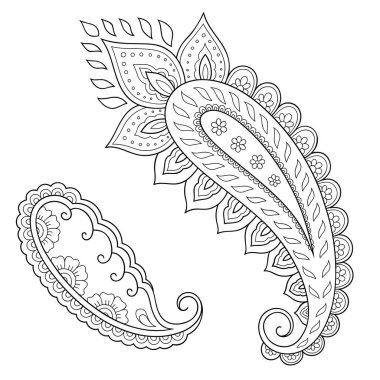 Kına dövme çiçek şablon. Mehndi tarzı. Oryantal tarzı süs desenleri.