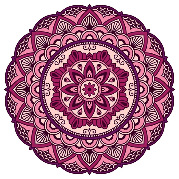 Színes dekoráció mandala formában. Mehndi stílus. Dekoratív minta keleti stílusú. Keleti etnikai minta. — Stock Vector