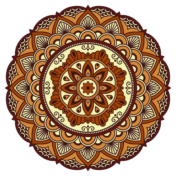 Színes dekoráció mandala formában. Mehndi stílus. Dekoratív minta keleti stílusú. Keleti etnikai minta. — Stock Vector