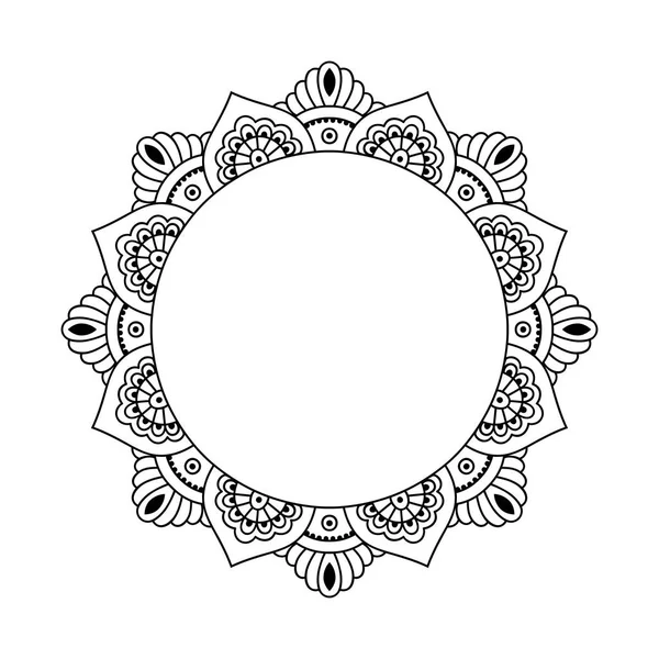 Henna-Tätowiermandala. mehndi-Stil. dekorative Muster im orientalischen Stil. Malbuchseite. — Stockvektor