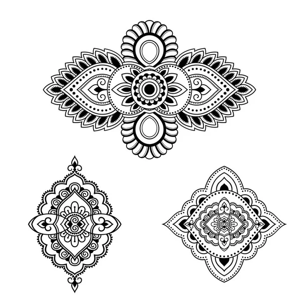 ヘナ図面とタトゥーの一時的な刺青の花パターン エスニック オリエンタル インド スタイルで装飾 ストックベクター C Rugame Tera Gmail Com