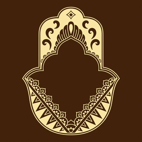Vektor hamsa handgezeichnetes Symbol. dekorative Muster im orientalischen Stil für die Innendekoration und Zeichnungen mit Henna. das antike Symbol der "Hand der Fatima" ". — Stockvektor
