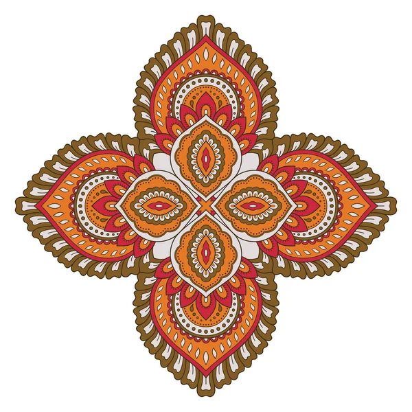 Decoração colorida em forma de mandala. Estilo Mehndi. Padrão decorativo em estilo oriental. Padrão étnico oriental . —  Vetores de Stock