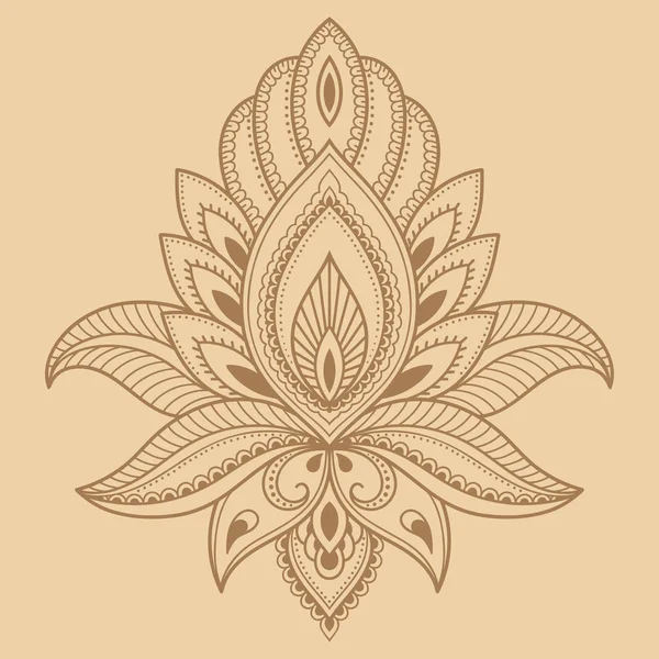 Henna Tattoo Blume Vorlage im indischen Stil. Ethnische Blumen Paisley - Lotus. mehndi-Stil. Ornamentmuster im orientalischen Stil. — Stockvektor