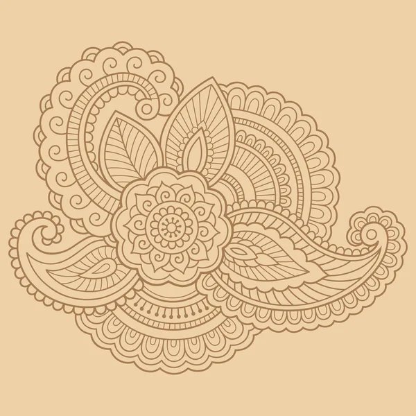 Хенна татуювання квітковий шаблон. Стиль Мехді. Набір орнаментальних візерунків у східному стилі . — стоковий вектор
