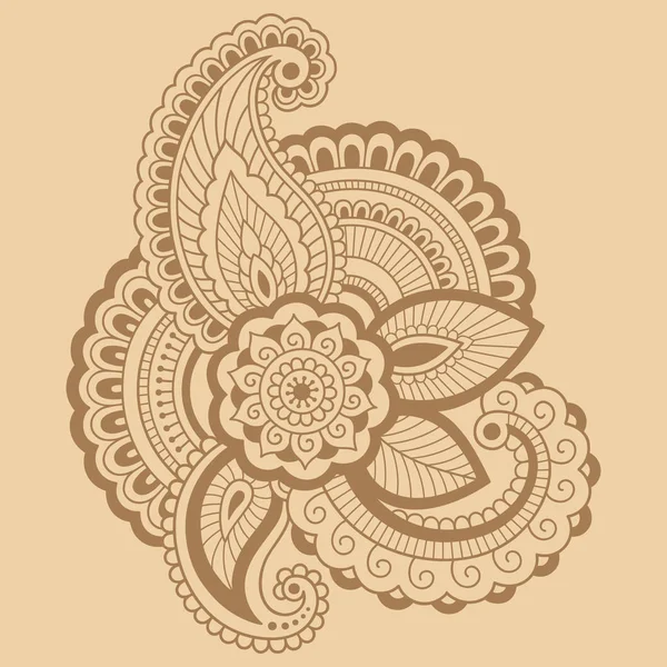 Modèle de fleur de tatouage au henné. Style Mehndi. Ensemble de motifs ornementaux dans le style oriental . — Image vectorielle