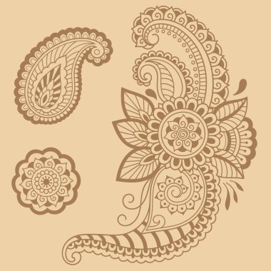 Kına dövme çiçek şablon. Mehndi tarzı. Oryantal tarzı süs desenleri.