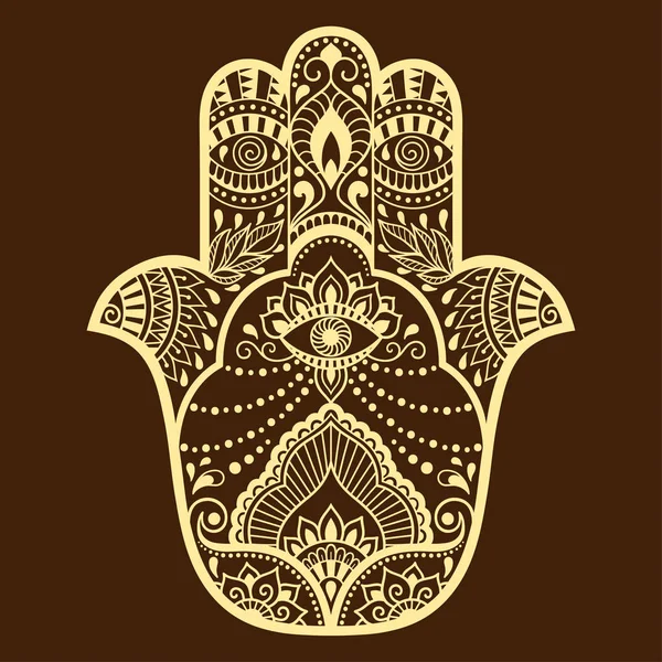 Hamsa Symbol ~ Hamsa Hand Vector Drawn Symbol Color Illustration ...