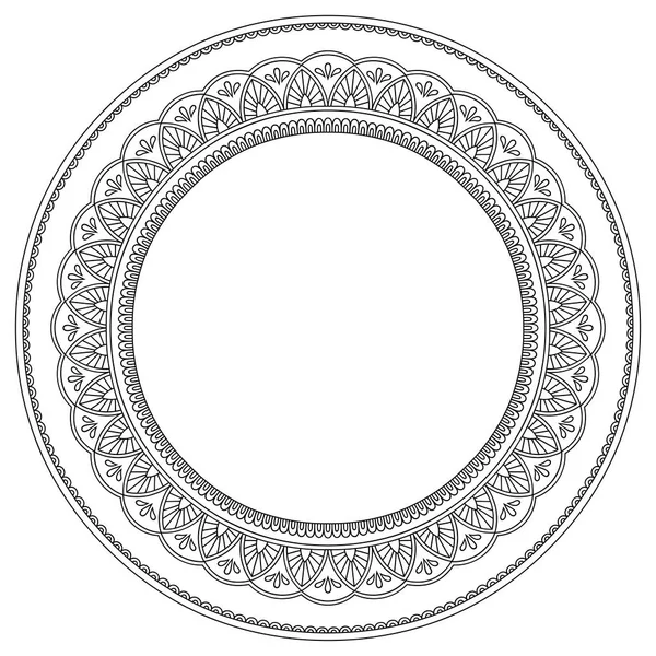 Padrão circular na forma de uma mandala. Henna tatoo mandala. Estilo Mehndi. Padrão decorativo em estilo oriental. Desenho de livro para colorir . — Vetor de Stock