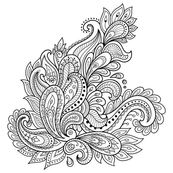 Plantilla de flor de tatuaje de henna. Estilo Mehndi. Conjunto de patrones ornamentales en el estilo oriental . — Archivo Imágenes Vectoriales