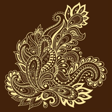 Kına dövme çiçek şablon. Mehndi tarzı. Oryantal tarzı süs desenleri.